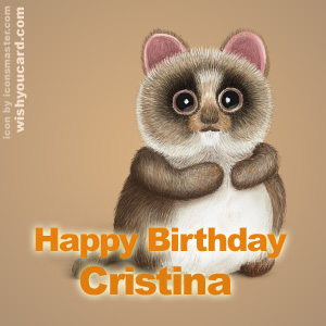 happy birthday Cristina racoon card