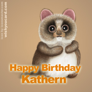 happy birthday Kathern racoon card