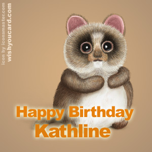 happy birthday Kathline racoon card