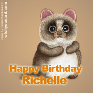 happy birthday Richelle racoon card