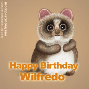 happy birthday Wilfredo racoon card