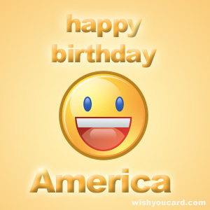 happy birthday America smile card