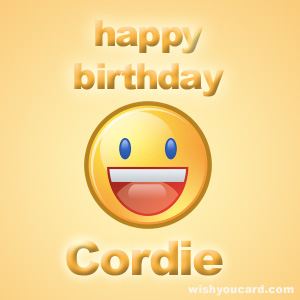 happy birthday Cordie smile card
