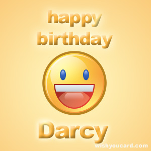 happy birthday Darcy smile card