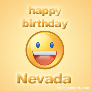 happy birthday Nevada smile card