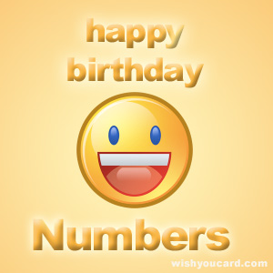 happy birthday Numbers smile card