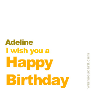 happy birthday Adeline simple card