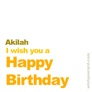 happy birthday Akilah simple card