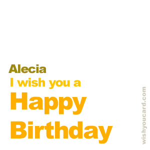 happy birthday Alecia simple card
