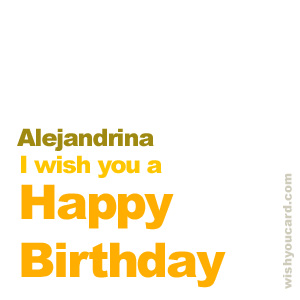 happy birthday Alejandrina simple card