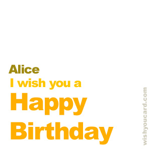 happy birthday Alice simple card