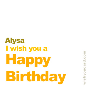 happy birthday Alysa simple card