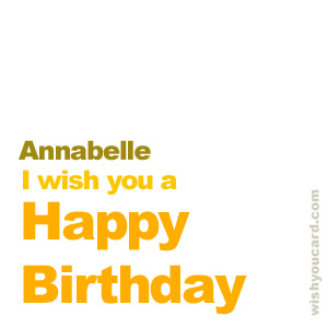 happy birthday Annabelle simple card