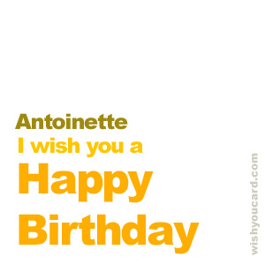 happy birthday Antoinette simple card