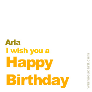 happy birthday Arla simple card