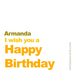 happy birthday Armanda simple card