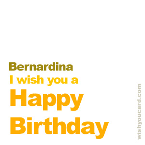 happy birthday Bernardina simple card