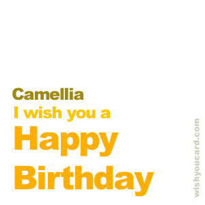 happy birthday Camellia simple card