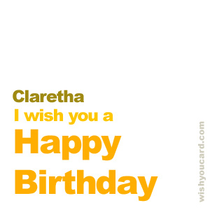 happy birthday Claretha simple card