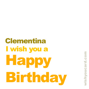 happy birthday Clementina simple card