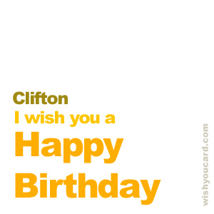 happy birthday Clifton simple card