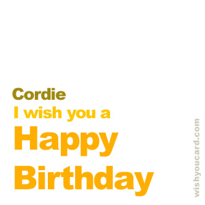 happy birthday Cordie simple card