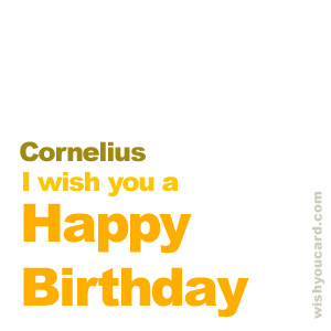 happy birthday Cornelius simple card