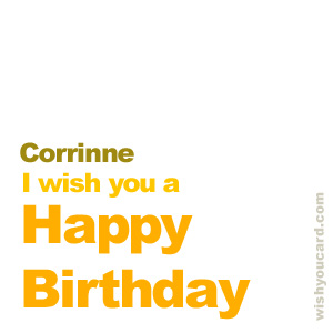 happy birthday Corrinne simple card