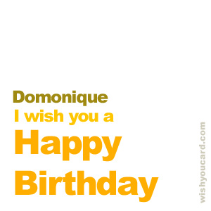 happy birthday Domonique simple card
