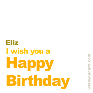 happy birthday Eliz simple card