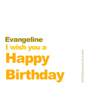 happy birthday Evangeline simple card