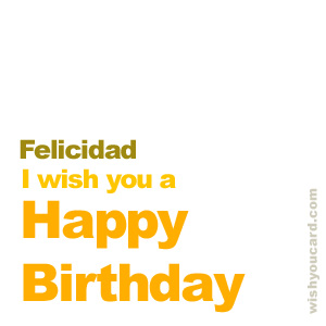 happy birthday Felicidad simple card