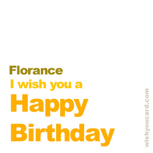 happy birthday Florance simple card