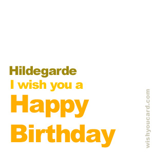 happy birthday Hildegarde simple card
