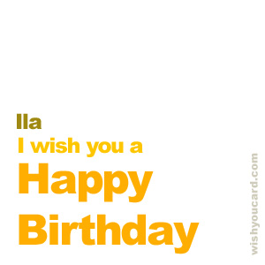 happy birthday Ila simple card