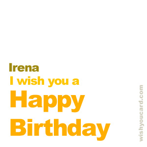 happy birthday Irena simple card