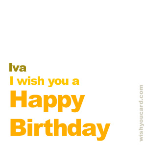 happy birthday Iva simple card