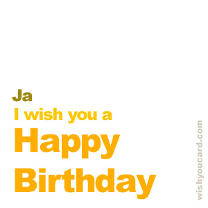 happy birthday Ja simple card