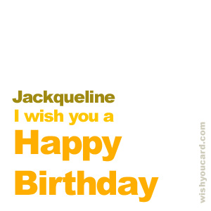 happy birthday Jackqueline simple card