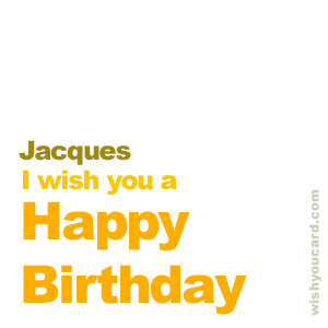 happy birthday Jacques simple card