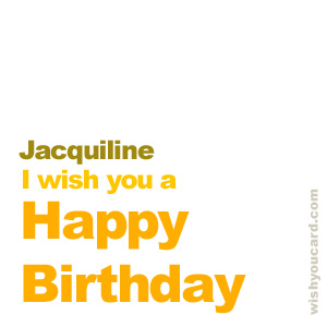 happy birthday Jacquiline simple card