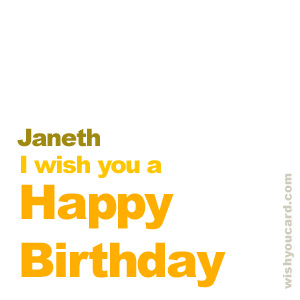 happy birthday Janeth simple card