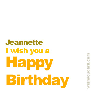 happy birthday Jeannette simple card