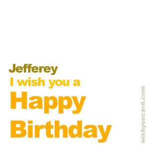 happy birthday Jefferey simple card
