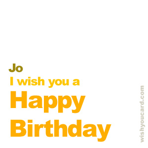 happy birthday Jo simple card