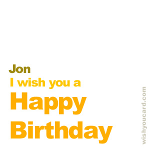 happy birthday Jon simple card
