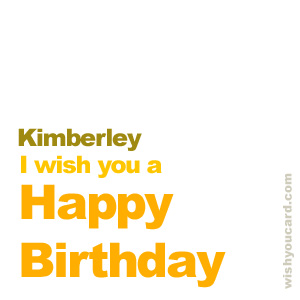 happy birthday Kimberley simple card