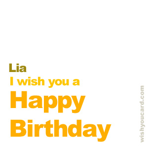 happy birthday Lia simple card