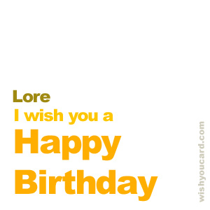 happy birthday Lore simple card