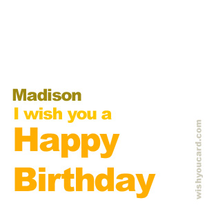 happy birthday Madison simple card